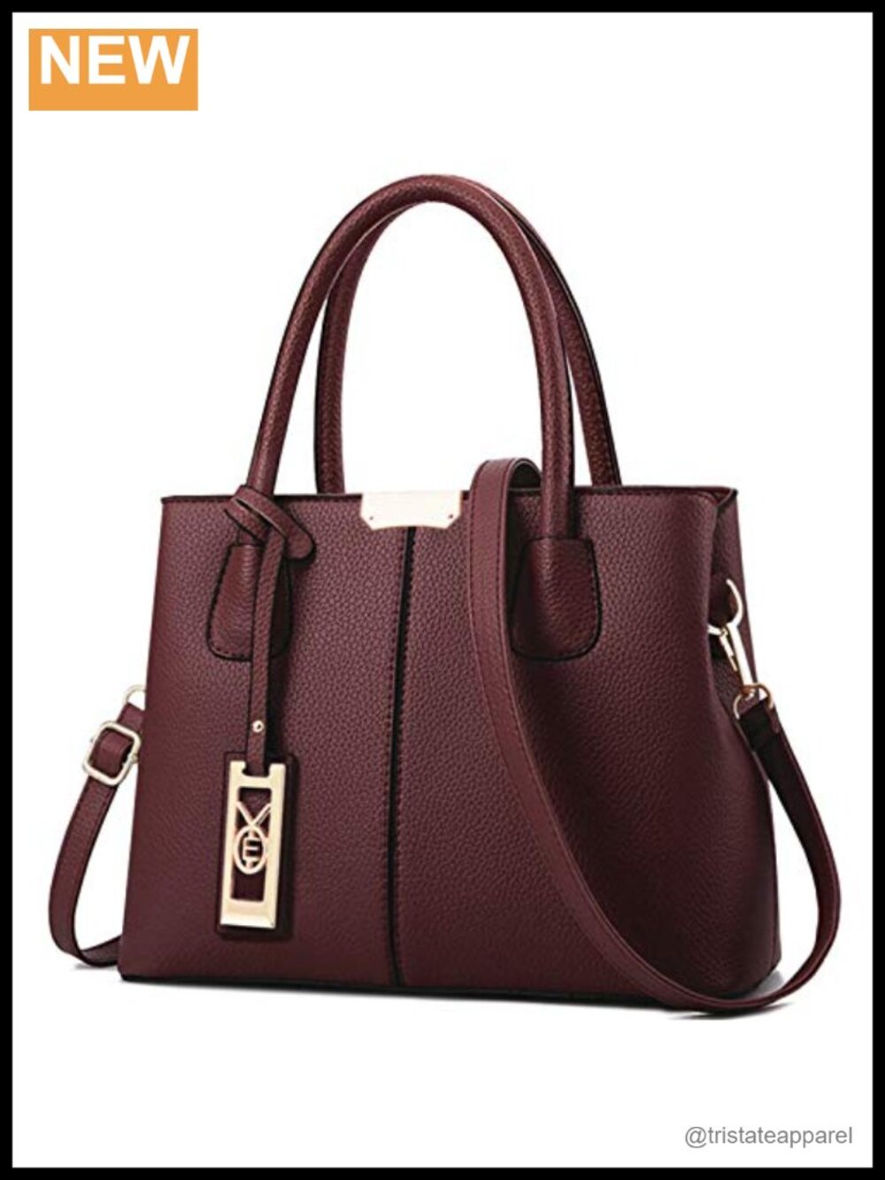PU Leather Satchel Tote Handbag with Removable Shoulder Strap